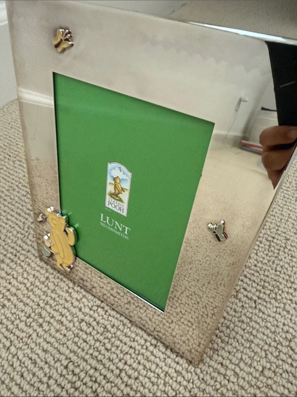 Vintage Lunt Winnie the Pooh Silver Picture Frame -